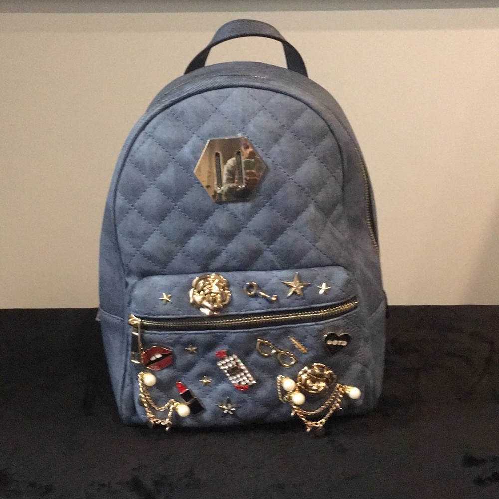 Denim charm Bookbag